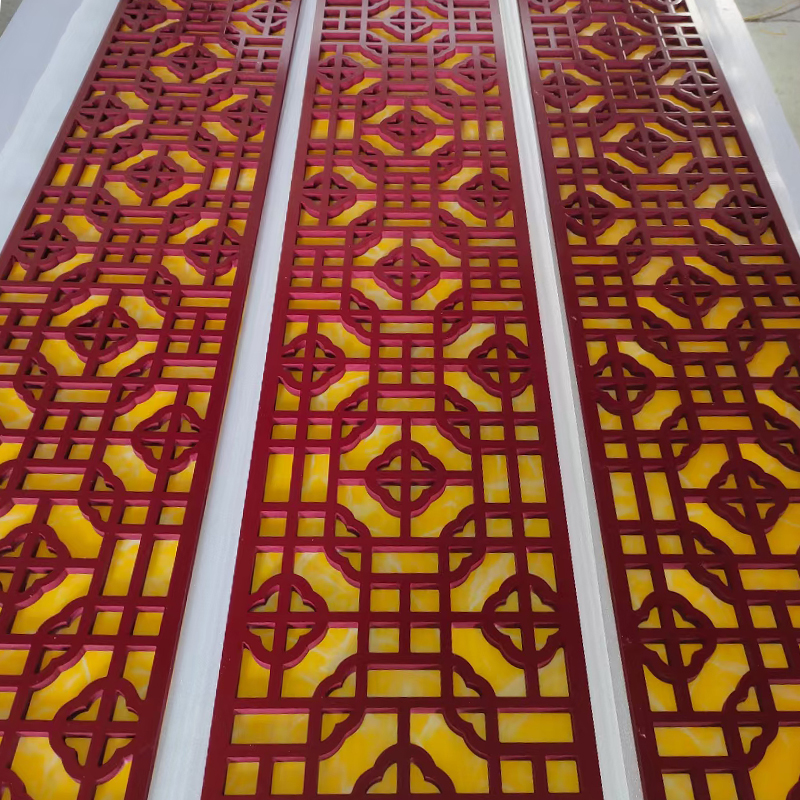 花格镂空雕刻装饰线条中式仿古背景墙天花板吊顶墙饰贴实木通花板