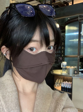 秋冬保暖加绒口罩女高颜值显脸小护眼角防紫外线防晒防风防寒面罩