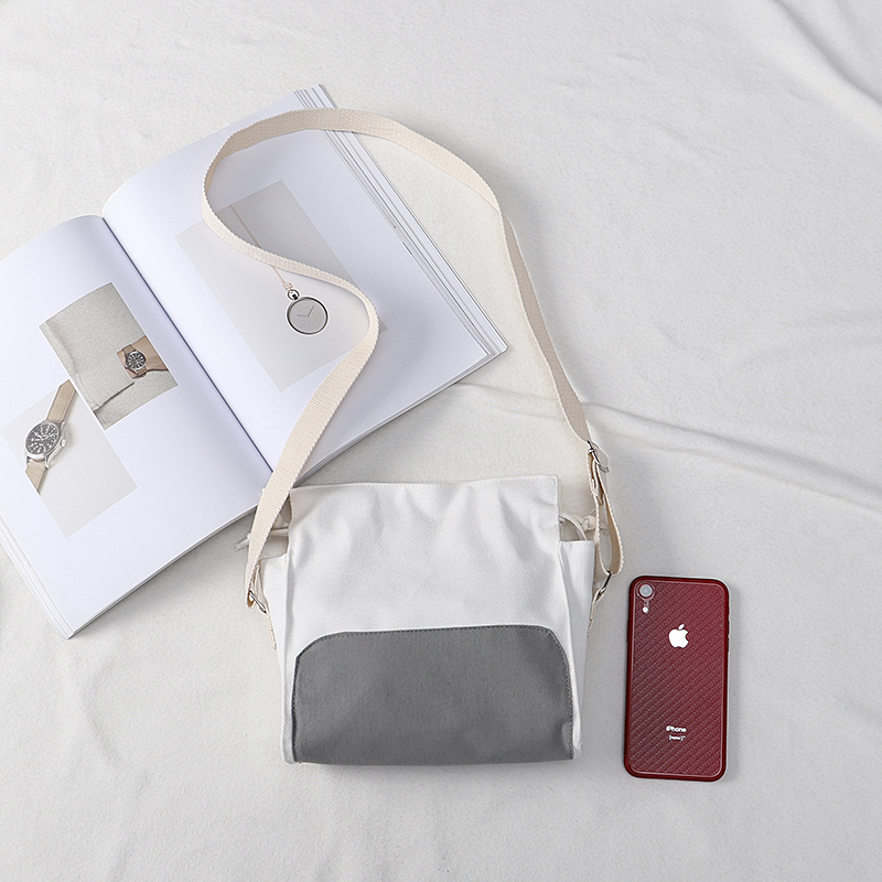 帆布小斜挎包2023韩版ins个性天简约小方包学生文艺小清新手机包