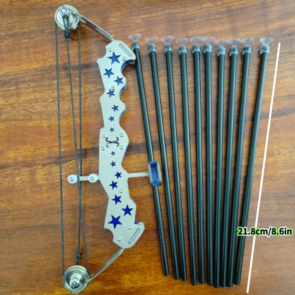 迷你弓箭弓箭复合弓儿童玩具滑轮弓反曲弓不锈钢小型弓射箭模型
