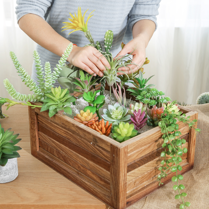 仿真多肉花植物假花绿植DIY组合盆栽北欧家居装饰品室内阳台摆件