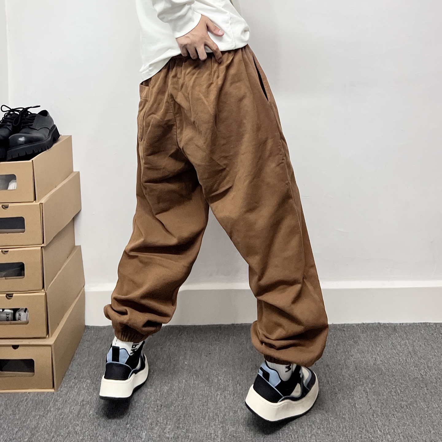 针织卫裤男秋季休闲裤小脚哈伦裤