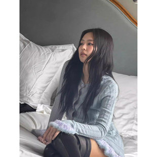 日娜高奢20XXASIA BUYER Hau 蓝色针织开衫
