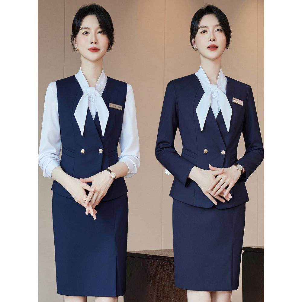 职业套装女2025新款西装酒店前台接待工装美容院空姐服务员工作服
