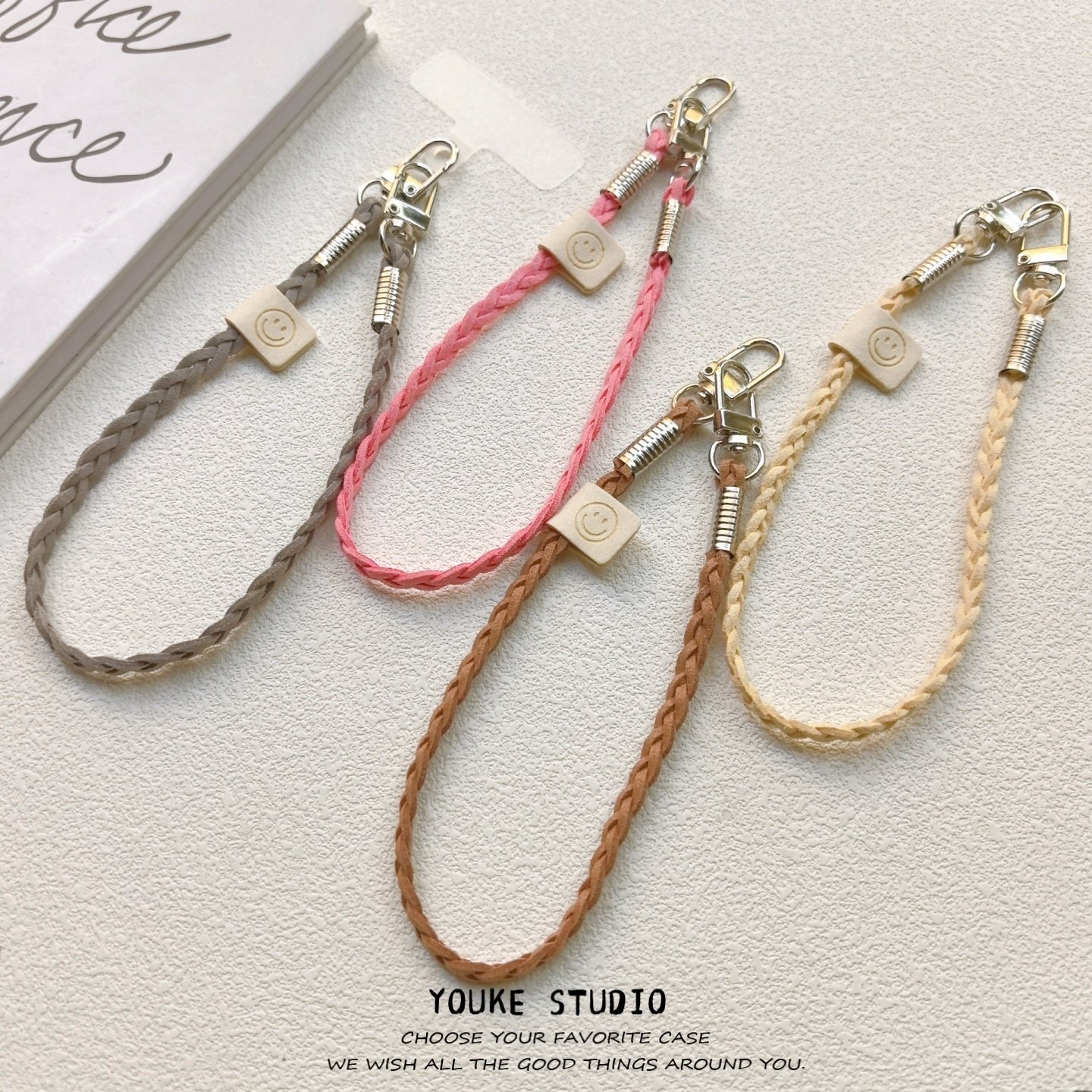 ins编织韩绒卡通笑脸杯绳短绳手腕绳带夹片手机壳挂绳手绳ccd相机,3C数码配件,手机挂件/手机链,淘宝优惠券,粉丝福利购,淘宝优惠卷