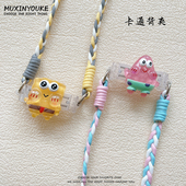 通用手机日韩可爱卡通可伸缩拆卸背夹斜挎绳防摔防丢女款 背夹