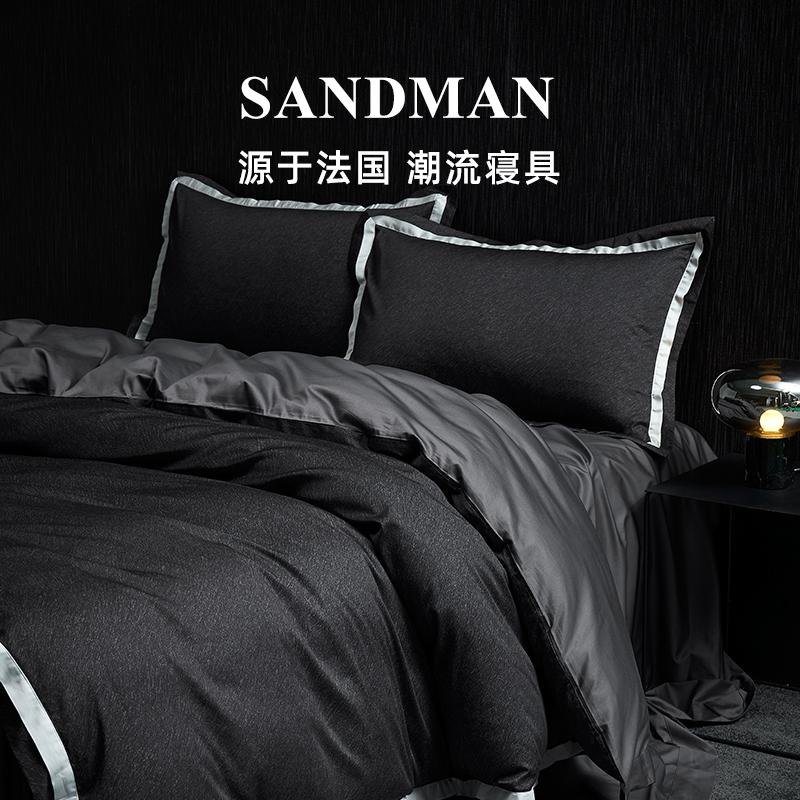 SANDMAN轻奢高级黑长绒棉四件套