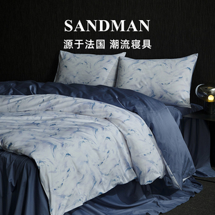 Sandman轻奢高级感四件套100S长绒棉被套床单床品全棉纯棉被罩