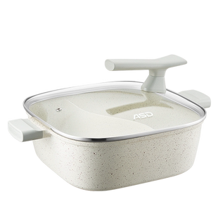 爱仕达鸳鸯火锅锅不粘锅家用煤气电磁炉通用加深加厚大容量火锅盆