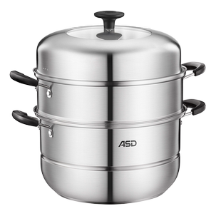 爱仕达蒸锅三层加厚复底不锈钢26/28电磁炉家用通用蒸鱼包子神器