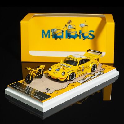 终极玩家 1:64 保时捷 964/993 RWB 小黄人涂装 合金模型收藏摆件