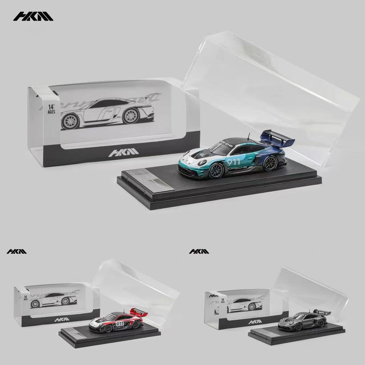 HKM 1:64 保时捷911 (992) GT3 R Rennsport 合金汽车模型图片