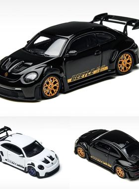 TM联名PSC 1:64 大众 甲壳虫RS 保时捷Beetle 白色 黑金 合金车模
