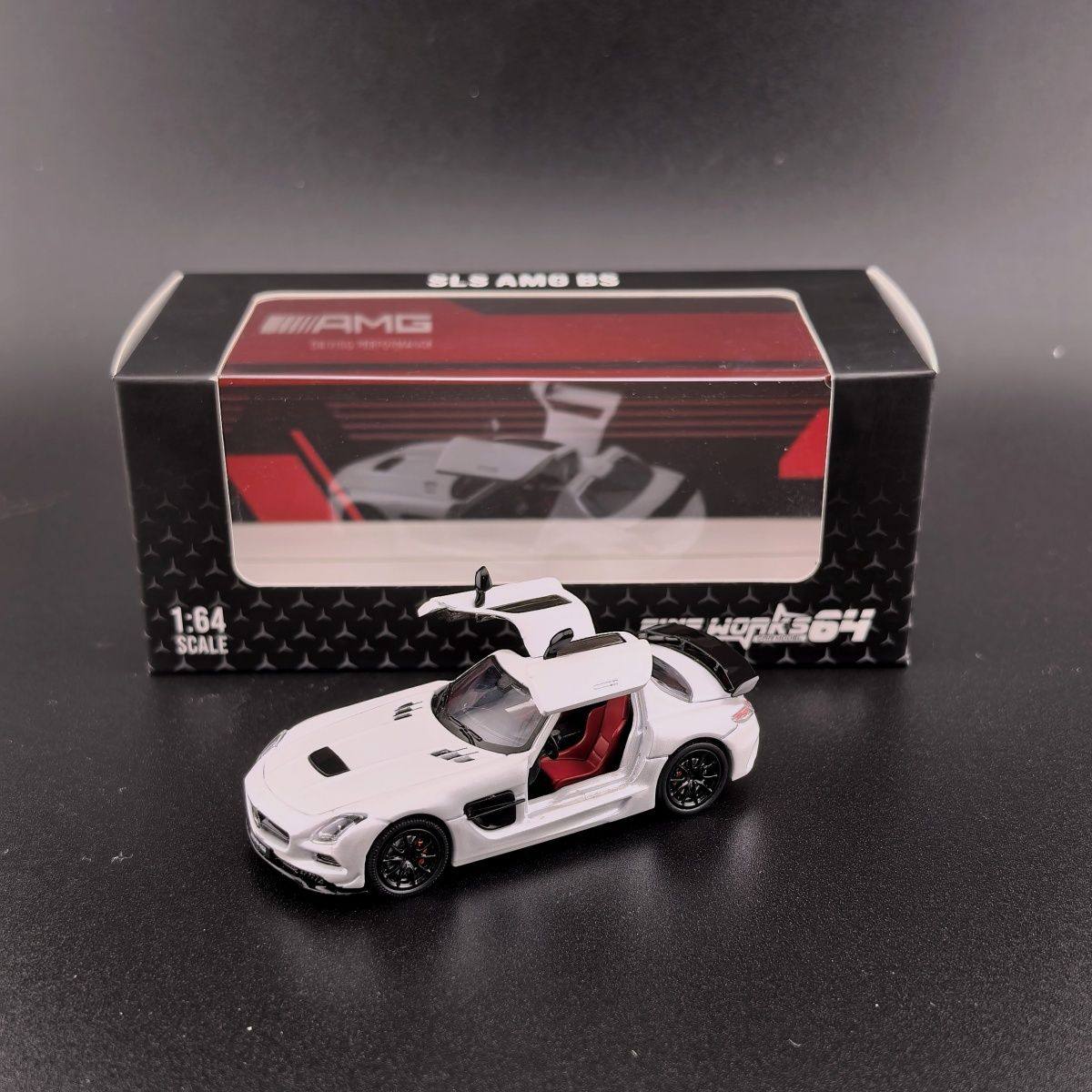 Fine Works64 1/64 奔驰SLS AMG BS合金汽车模型摆件 三开门 铁底