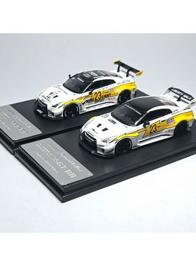 MC 1:64 尼桑GT-R R35白色闪电23号涂装LBWK宽体改裝合金汽车模型