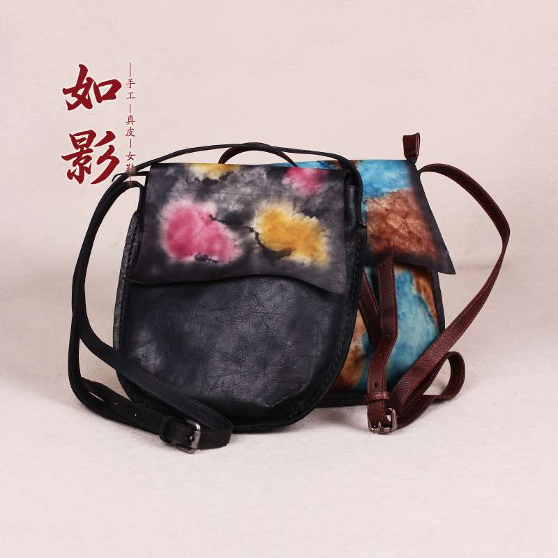 原创复古风单肩百搭真皮女包