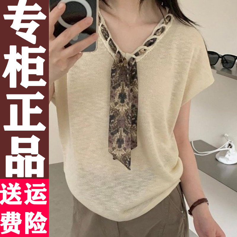 网红2026夏季丝巾设计短袖T