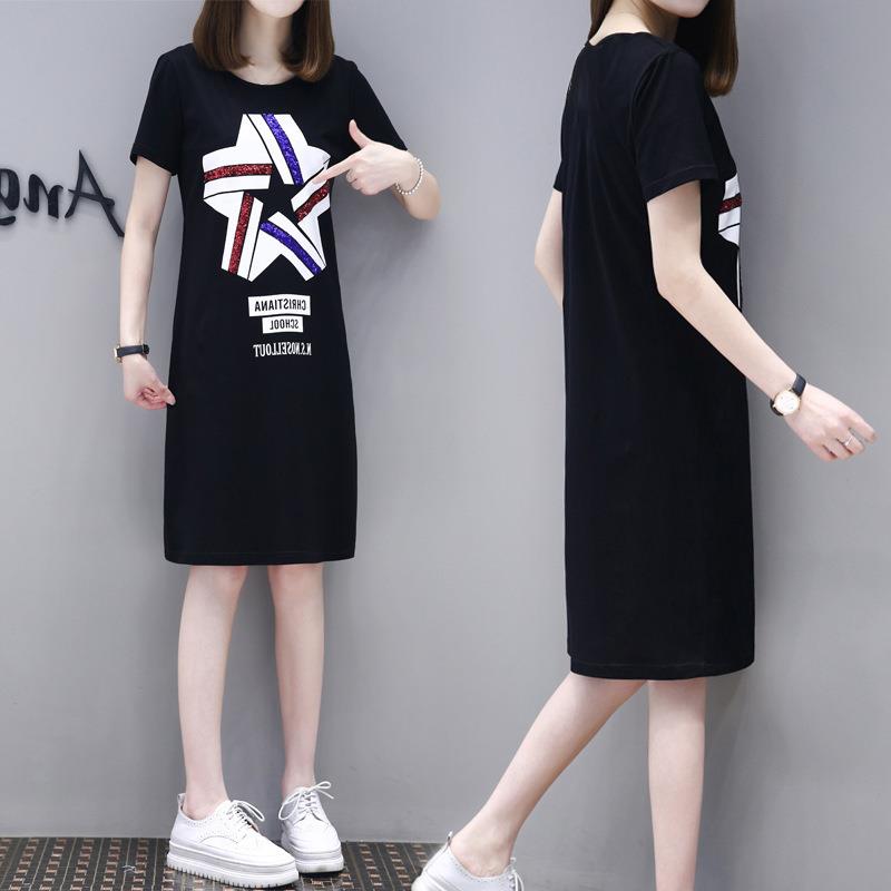 连衣裙2019春新款女装夏季韩版大码中长款修身显瘦短袖T恤裙子女|msdalam kategori Butik wanita / wanita, pakaian - dari Buy2taobao.com untuk memberikan perkhidmatan ejen Taobao profesional membeli
