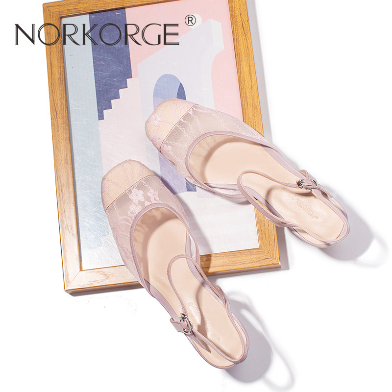 2025新款夏仙女风温柔粉紫色包头凉鞋粗跟中跟温柔配裙子真皮女鞋