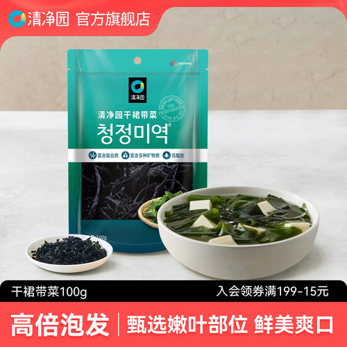 清净园裙带菜干货100g袋装高泡发海带片干裙带菜味噌汤火锅伴侣