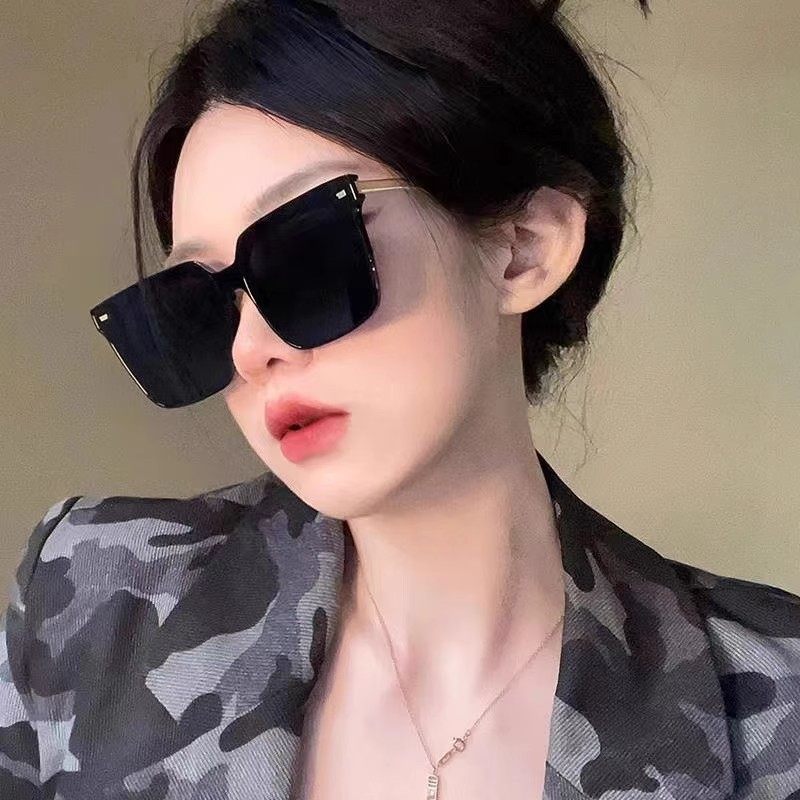 方框GM墨镜女高级感ins网红同款偏光太阳镜防紫外线大脸显瘦眼镜