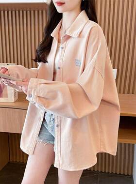 秋季牛仔长袖衬衫外套女