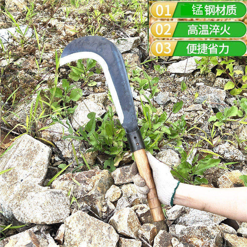 65锰钢劈柴勾刀户外开路伐木农用柴刀镰刀砍割两用割草刀大中小号