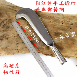 手工锻打小镰刀短柄柴刀农用甘蔗刀户外钓鱼修枝野外开路刀包邮