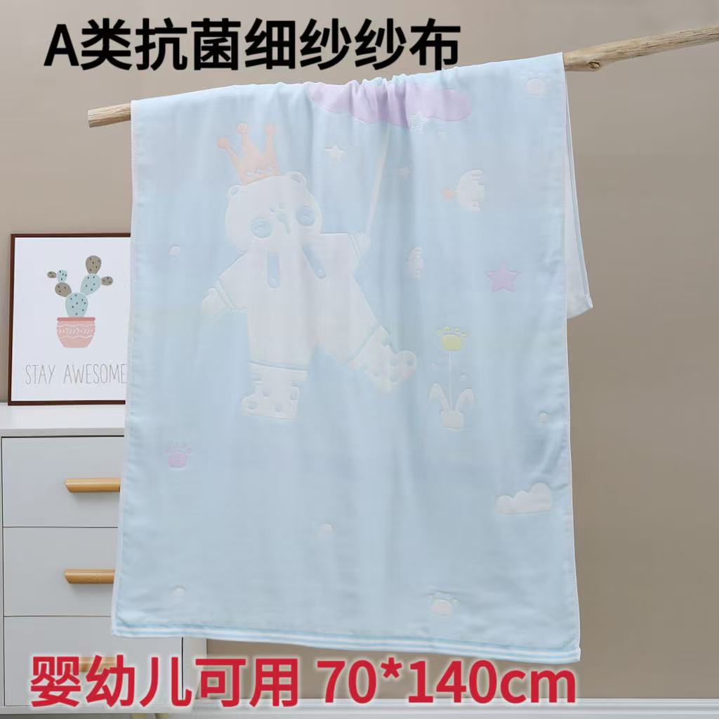 五层纱布纯棉浴巾新生婴儿包巾柔