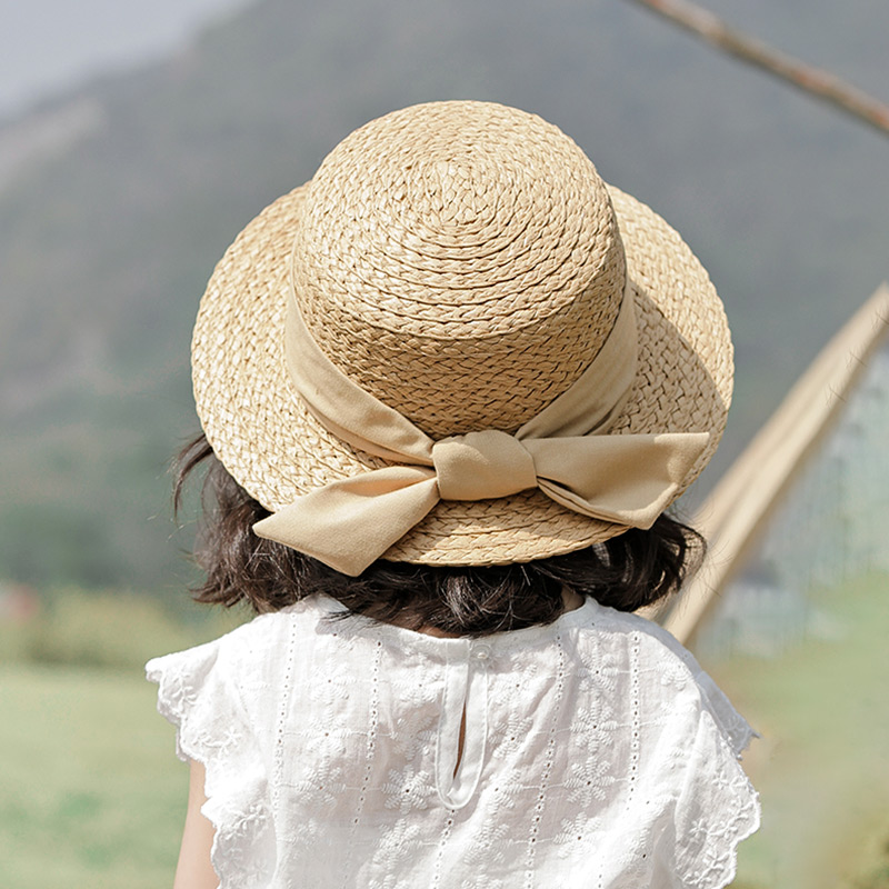 渔夫帽出游赫本风女童夏遮阳草帽