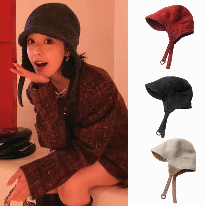 日本羊羔毛飞行帽护耳帽