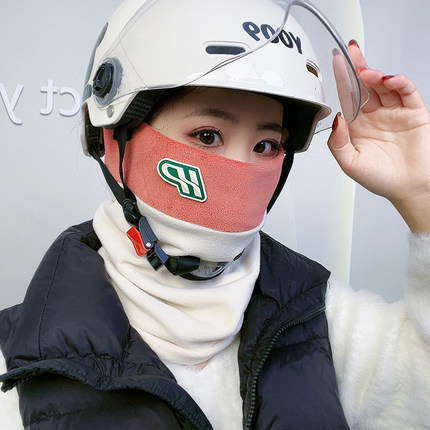 电动车护脸耳罩骑行防风面罩女冬季保暖防寒护耳头盔内胆加厚冬天