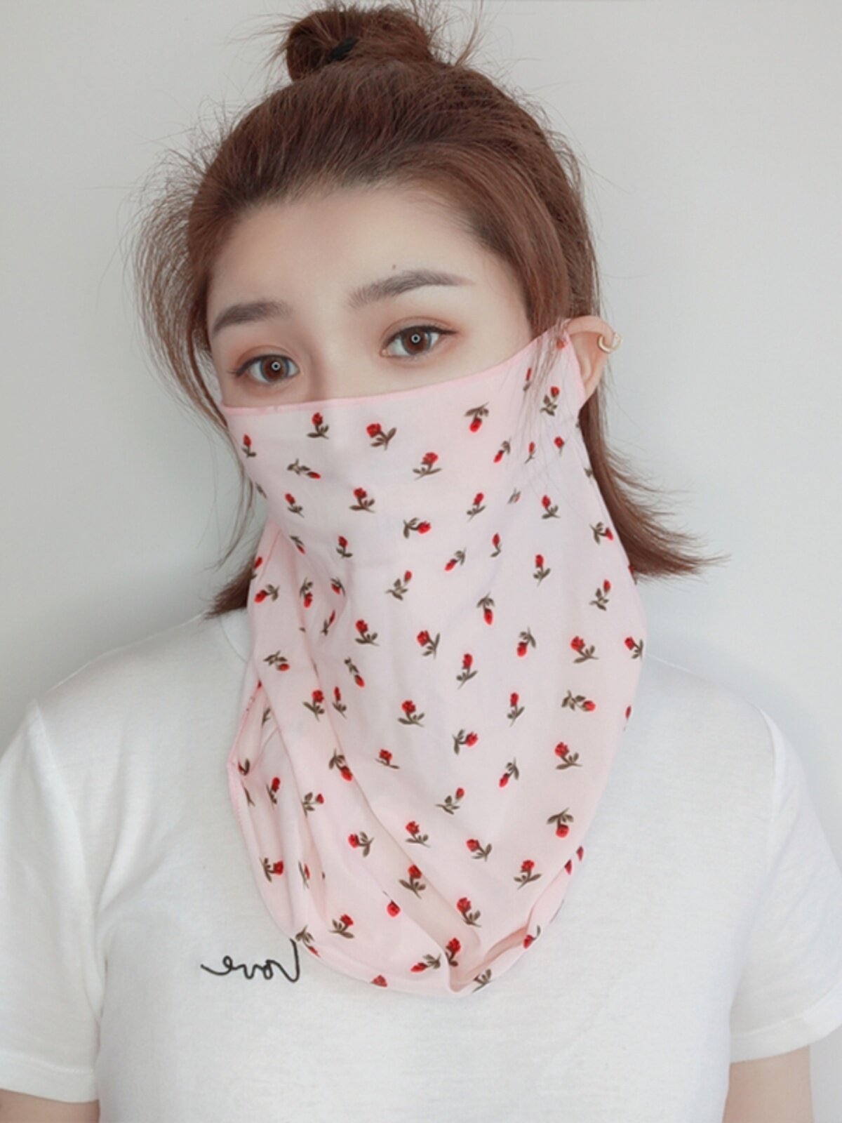 SUNSCREEN VEIL TO COVER THE WHOLE FACE SUMMER MASK WOMENS DRIVING HANGING EARS COVERING FACE OUTDOOR WOMENS FACE MASK SUNSHADE NECK PROTECTION FACE MASK TIDE