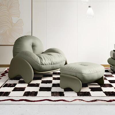 意大利设计师别墅高端真皮沙发椅