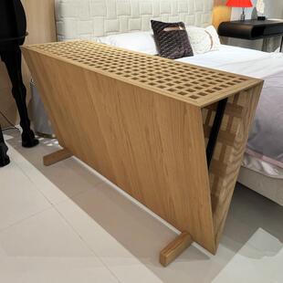 纯实木中古玄关餐边柜客厅家用现代简约几何图形侘寂风三角形柜台