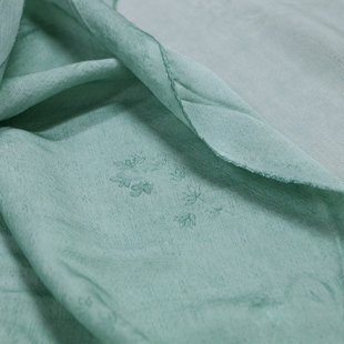 澄澈青蓝 大自然的馈赠柞蚕丝提花手工脏染面料 盛夏新品原创布料