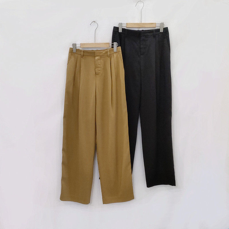VC欧美出口尾货春夏秋季OL风格直筒长裤女士西装裤垂感舒适显腿长