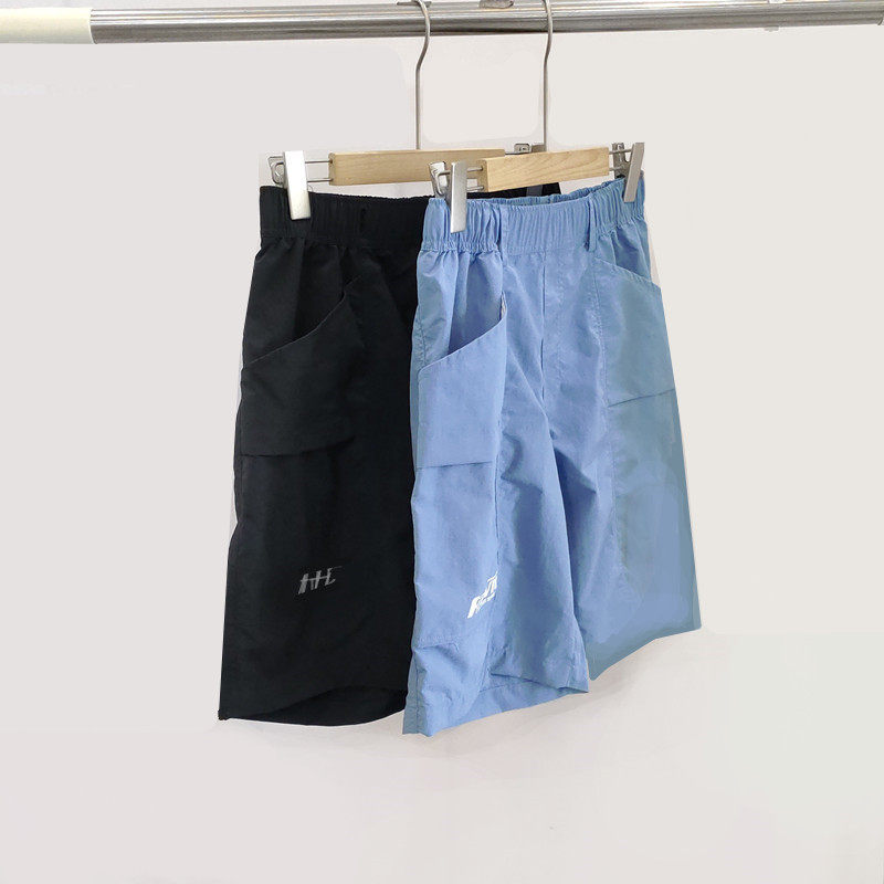 欧美出口尾货夏季速干面料松紧腰宽松短裤直筒裤休闲百搭男女同款