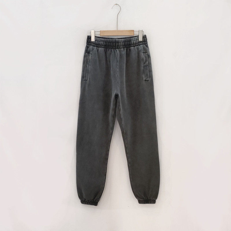 做旧卫裤美式健身长裤工装裤束脚哈伦宽松磨毛运动高弹裤子男女款