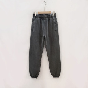 做旧卫裤美式健身长裤工装裤束脚哈伦宽松磨毛运动高弹裤子男女款