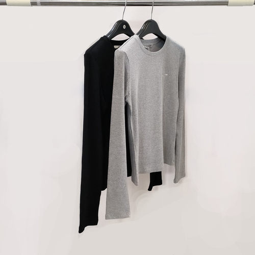 字母刺绣纯棉长袖打底衫T恤衫女