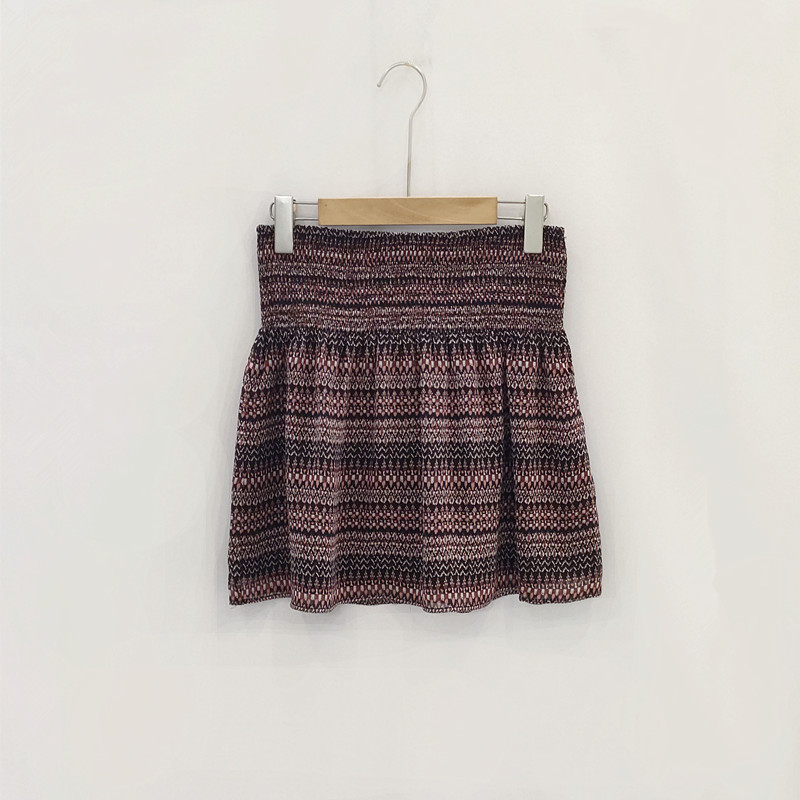 100真丝碎花气质高腰显瘦半身裙