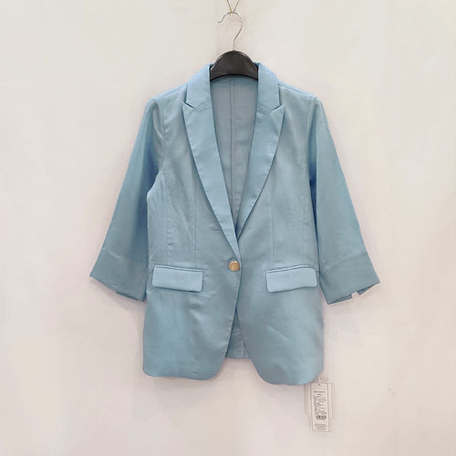亚麻西装特价七分袖西服短款外套