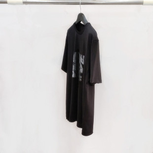 出口单 男女同款 夏季 T恤 100全棉错视印花圆领宽松黑色短袖 chun元