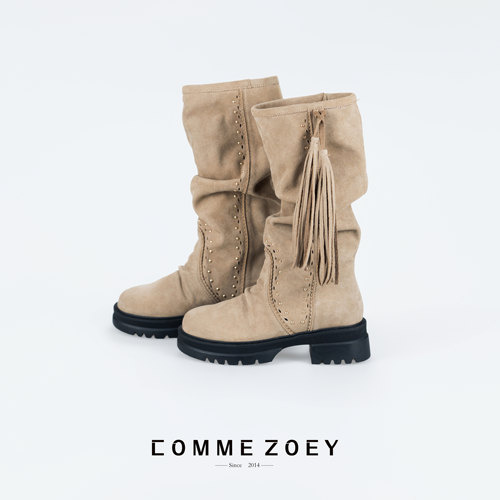commezoey内增高沙丘废土骑士靴