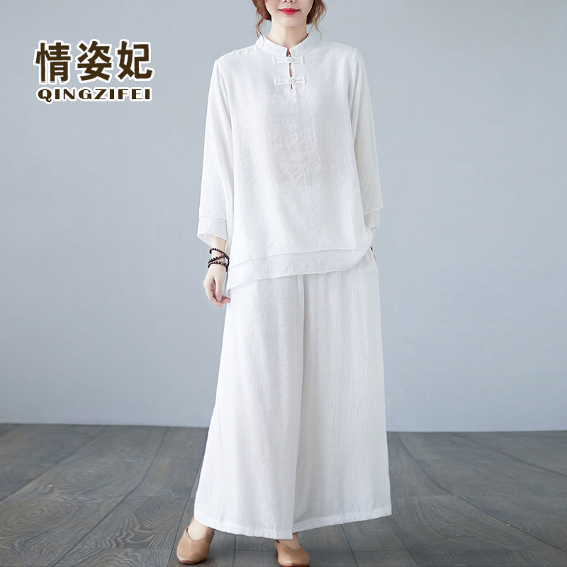 佛系衣服复古唐装中国风禅意女装棉麻茶服禅修服打坐居士服两件套使用感如何?