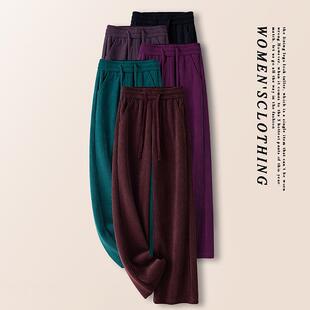 爆款女装米白色阔腿裤女士2025年秋冬季新款今年的流行休闲裤子潮