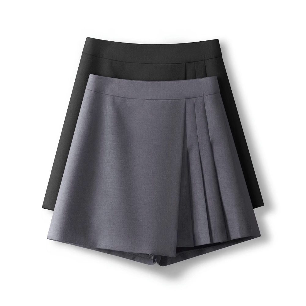高腰灰色西装短裤女夏季2025新款百褶裙裤阔腿a字短裙显瘦裙裤,女装/女士精品,半身裙,淘宝优惠券,粉丝福利购,淘宝优惠卷