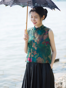 缎面香云纱小上衣无袖背心裁剪纸板牛皮纸1:1服装图纸纸样MJ103