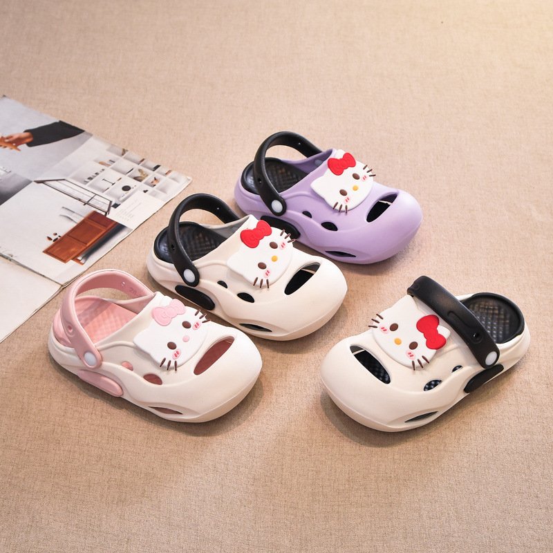 胖东来少女心可爱包头凉拖鞋夏季2025趣味HelloKitty洞洞鞋女学生